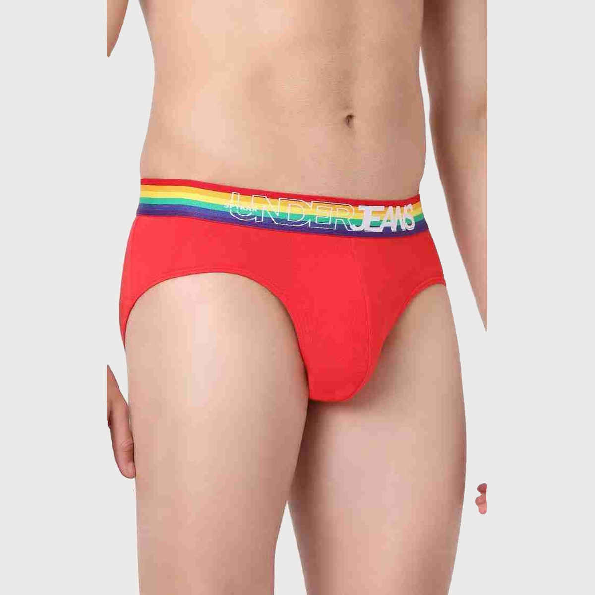 Underjeans by Spykar Mens Premium Red brief | M