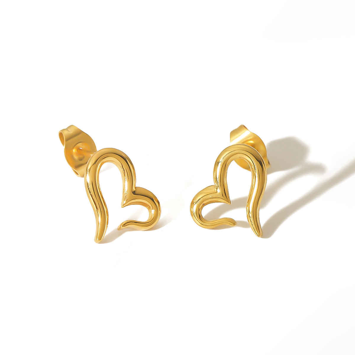 LabelShe Gold Plated Stainless Steel Heart Themed Stud Earrings | LS-ERG-57097