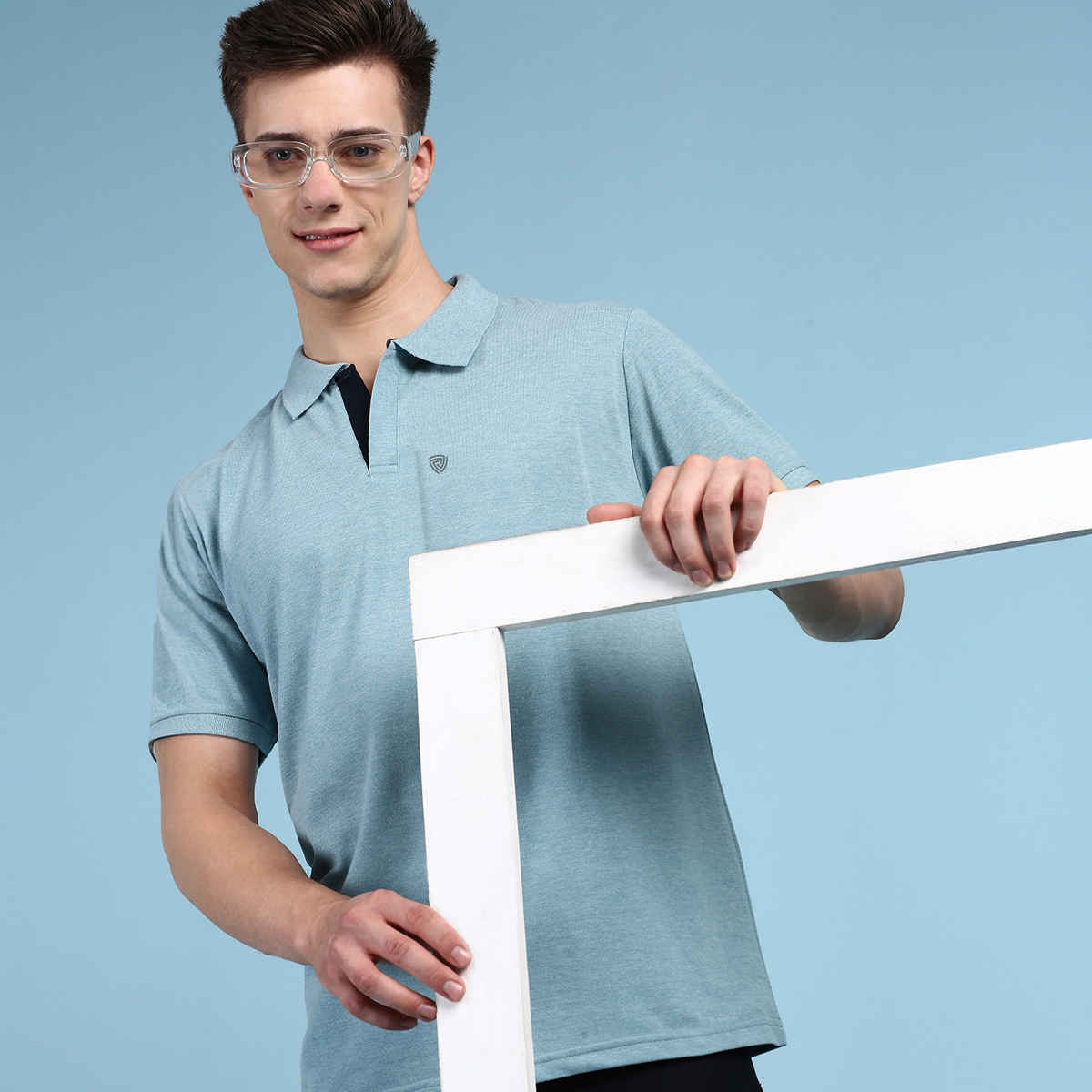 Lux Cozi Men's Solid Cotton Polo T-shirt with Pocket | Pal Green - XL