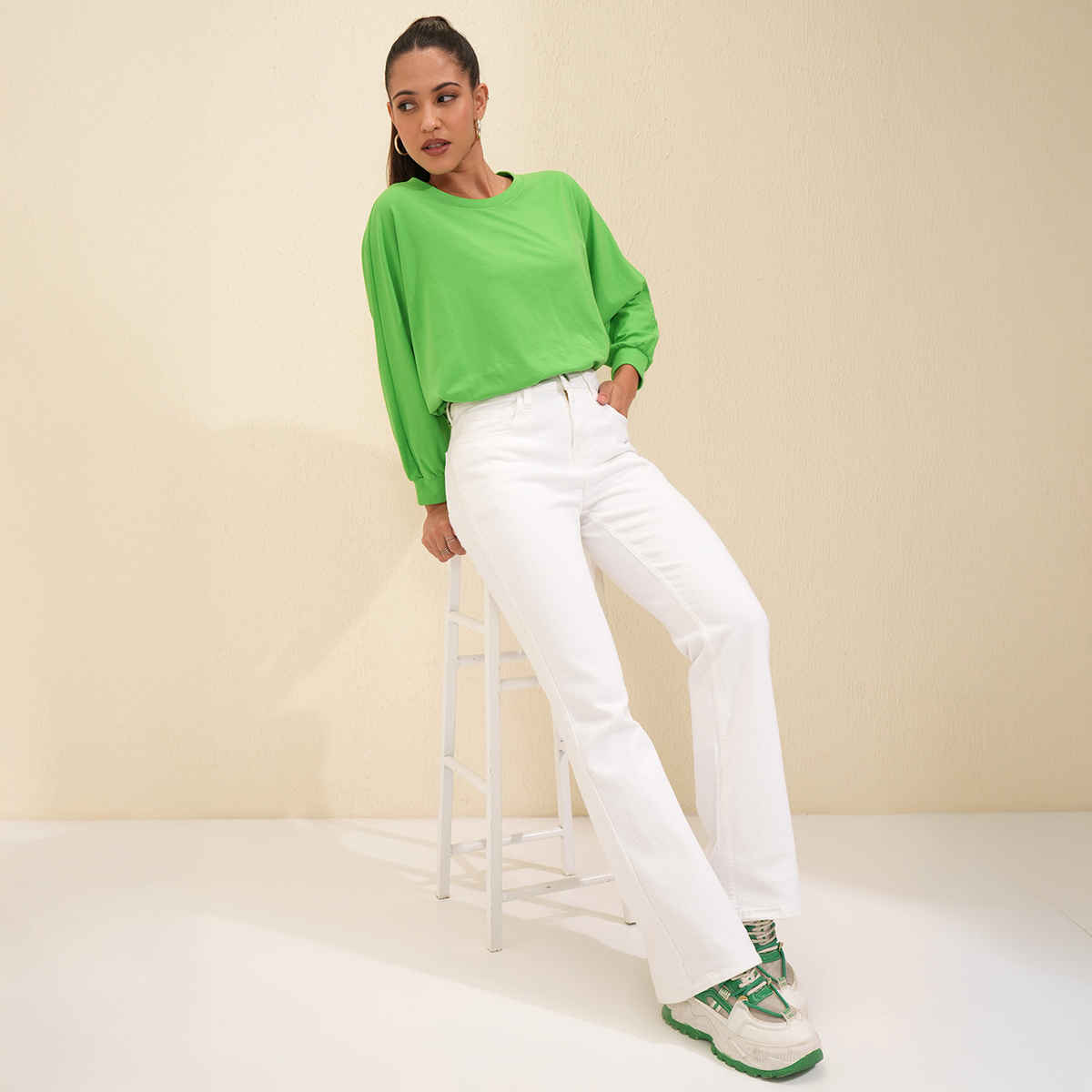 Tokyo Talkies Women's Bootcut Jeans| White - 34