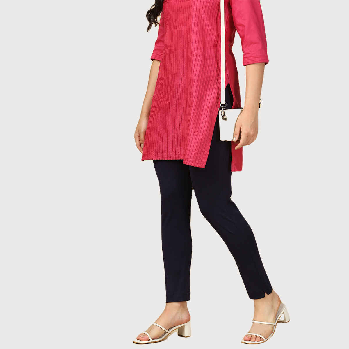 PYNK By Lux Cozi Women's Premium Modern Kurti Pants | Navy Blue | Free Size