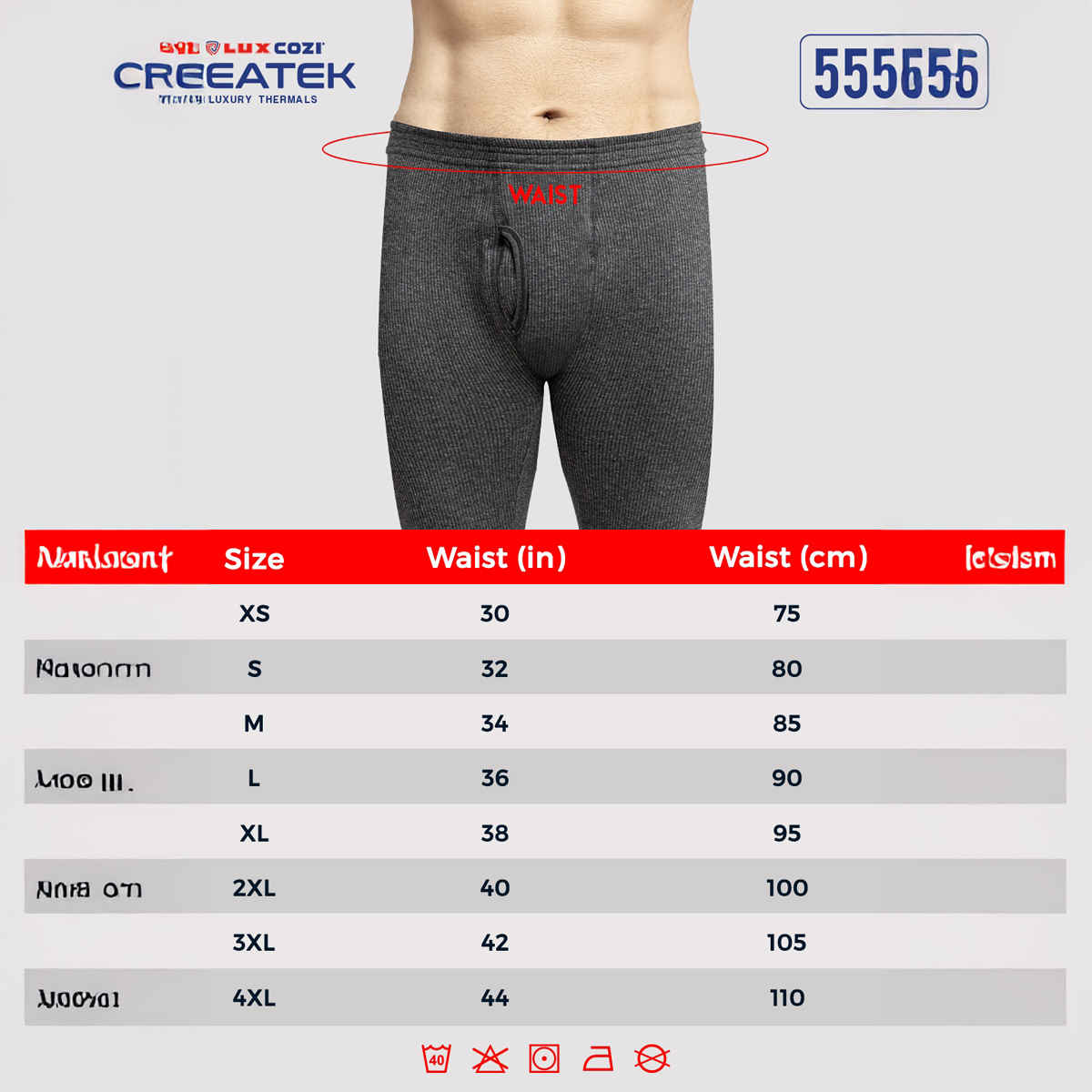 Lux Cozi Men's Heatek Thermal Comfort, Stretchable & Super Warm Trouser | Black Melange-100