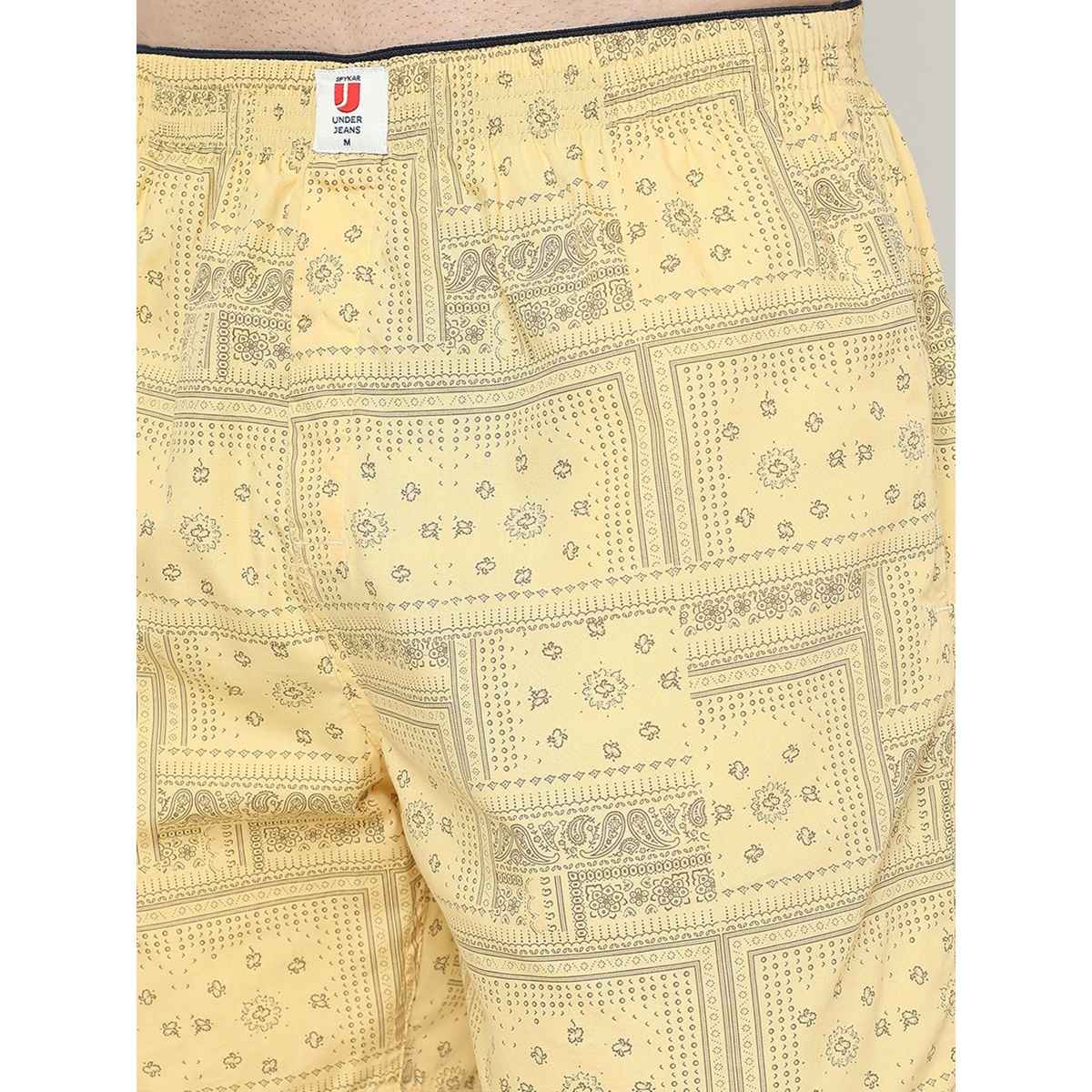 Underjeans by Spykar Men's Cotton Boxer Short | Yellow - S