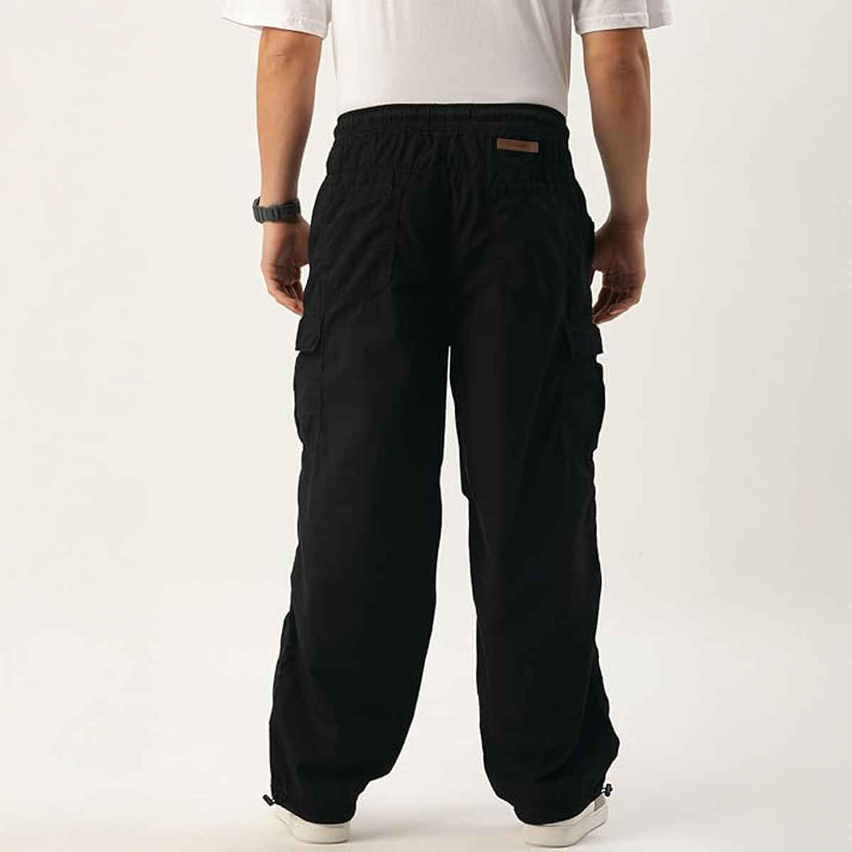 Bene Kleed Unisex Parachute Cargo Trousers | Black - 28
