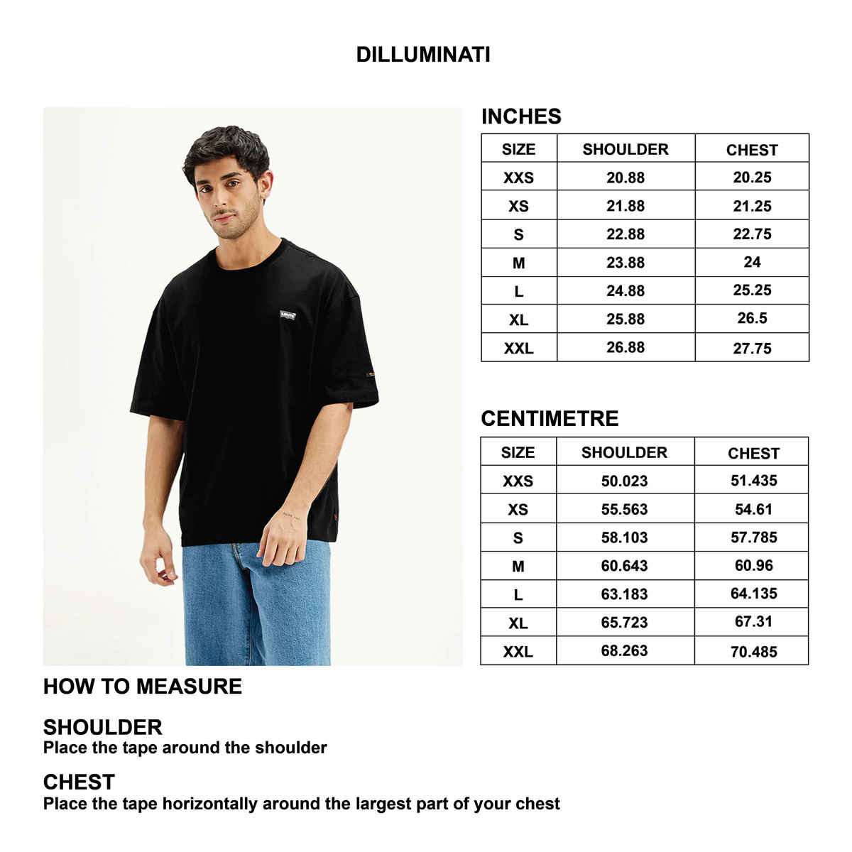 Levi's Men's X Diljit Unisex Graphic Print Loose Fit T-shirt | Black - M