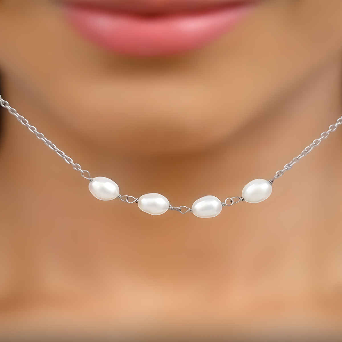 Giva Silver Pearl Glance Bracelet