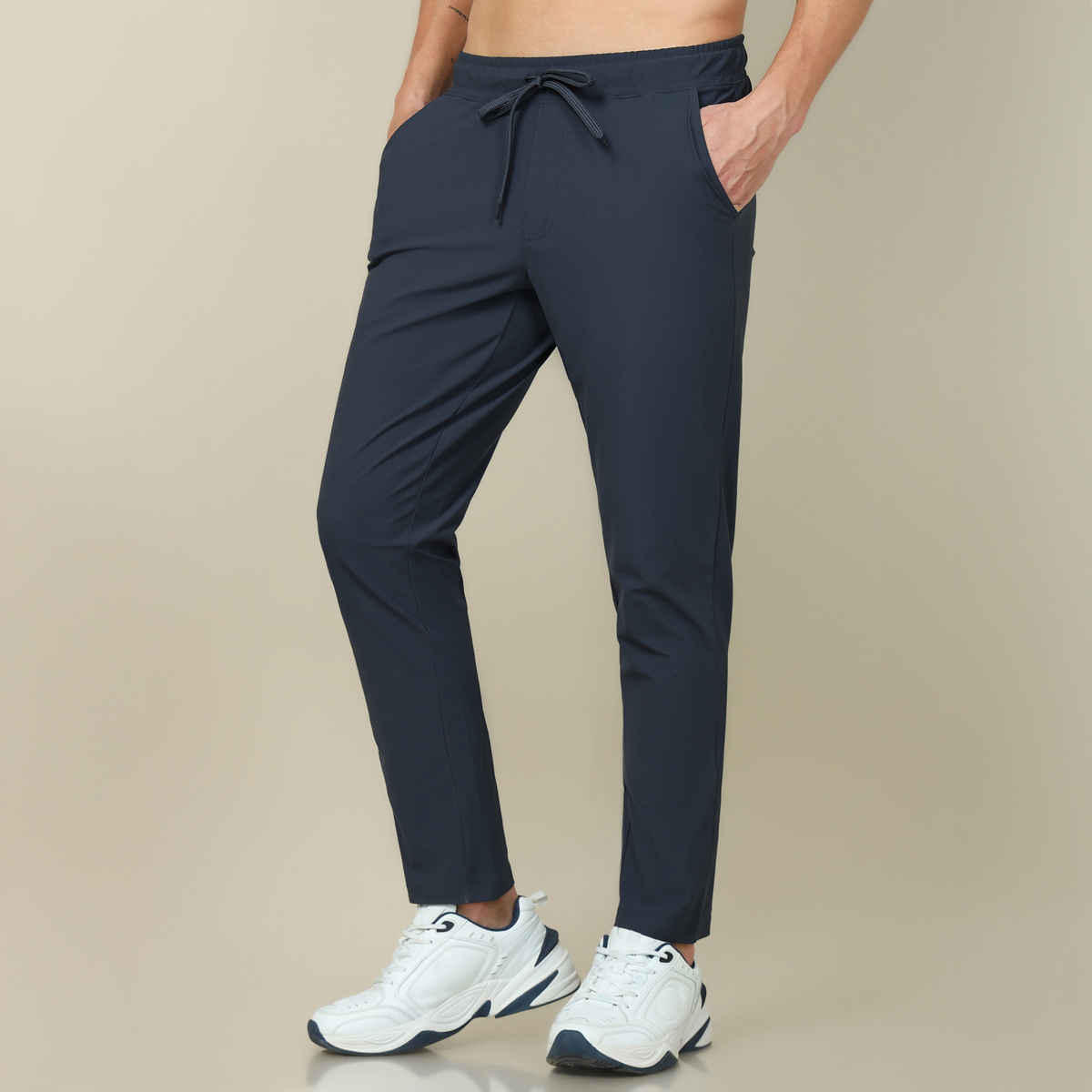 Technosport Men Poly Solid Relax Fit Sports Trackpants with DURACOOL+ | Carbon Grey | XL