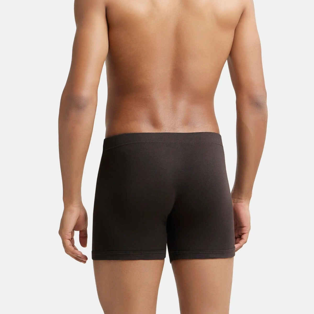 Jockey 8008 Men's Super Combed Cotton Rib Underwear Solid Boxer Brief|Concealed Waistband | Black-M