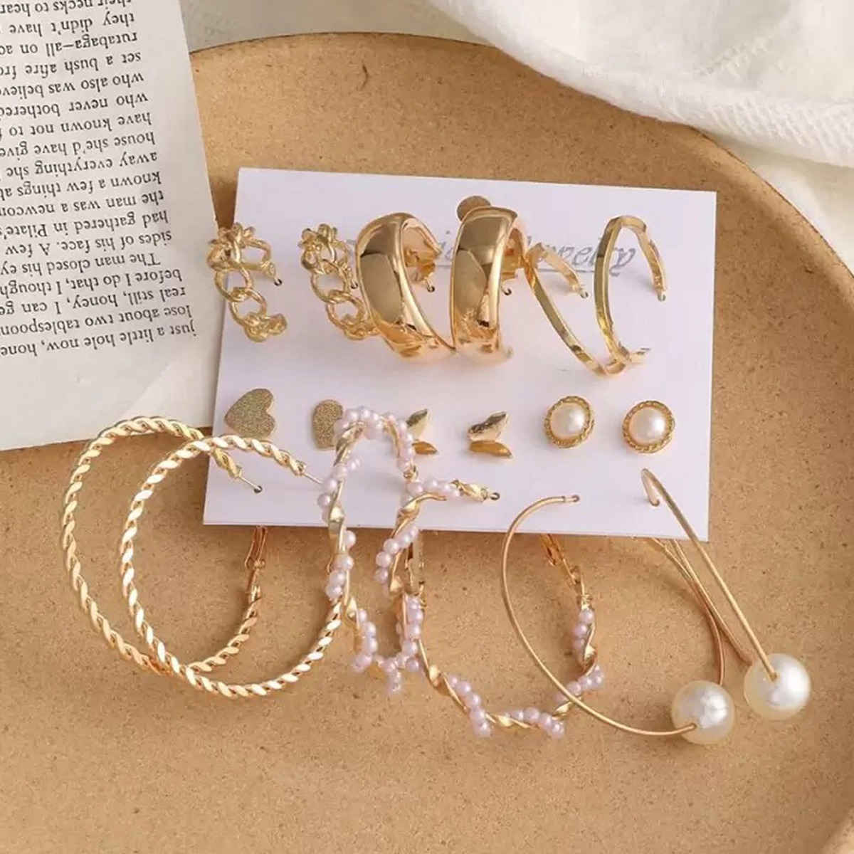 Jewels Galaxy Gold-Toned Everyday Use Studs & Hoop Earrings