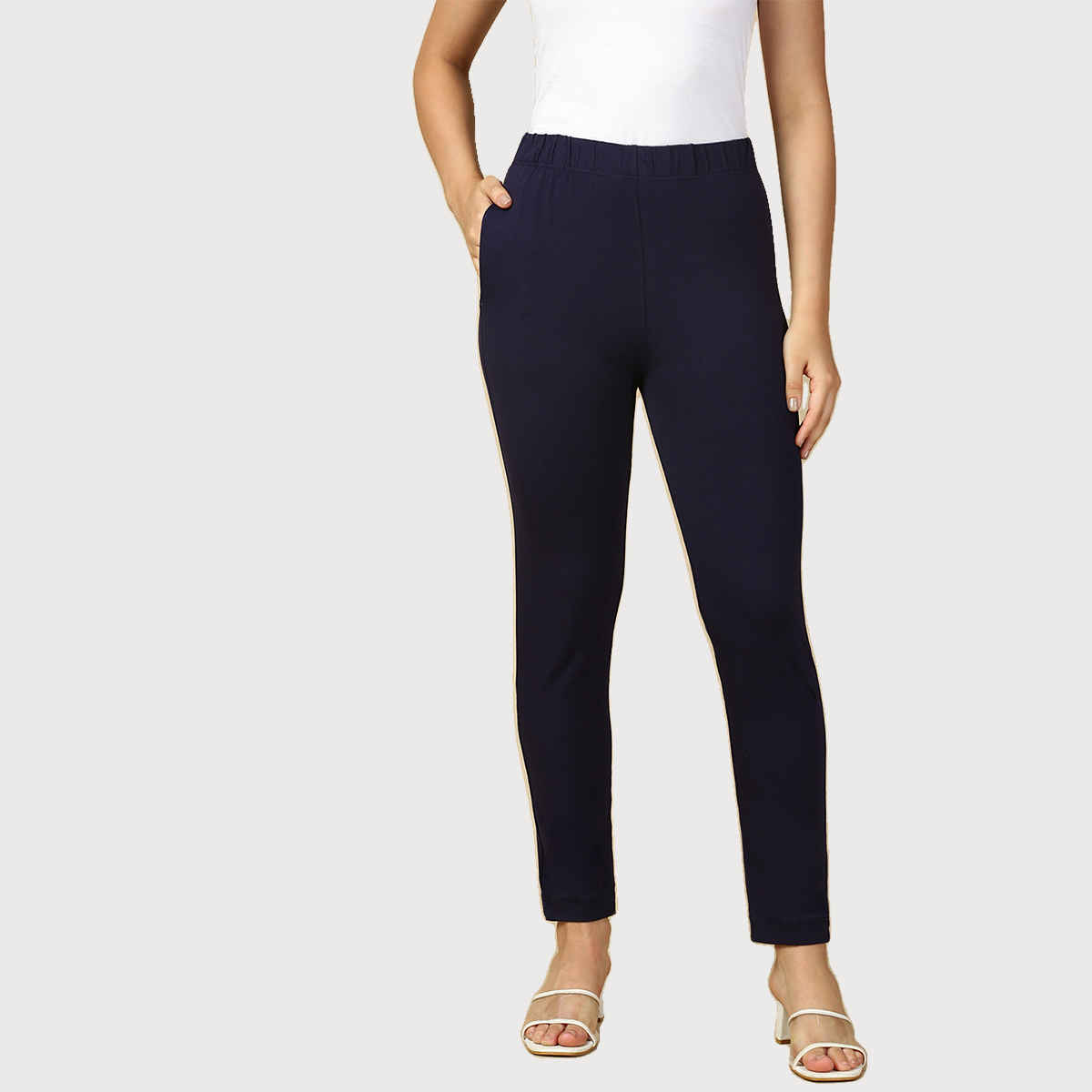 PYNK By Lux Cozi Women's Premium Modern Kurti Pants | Navy Blue | Free Size