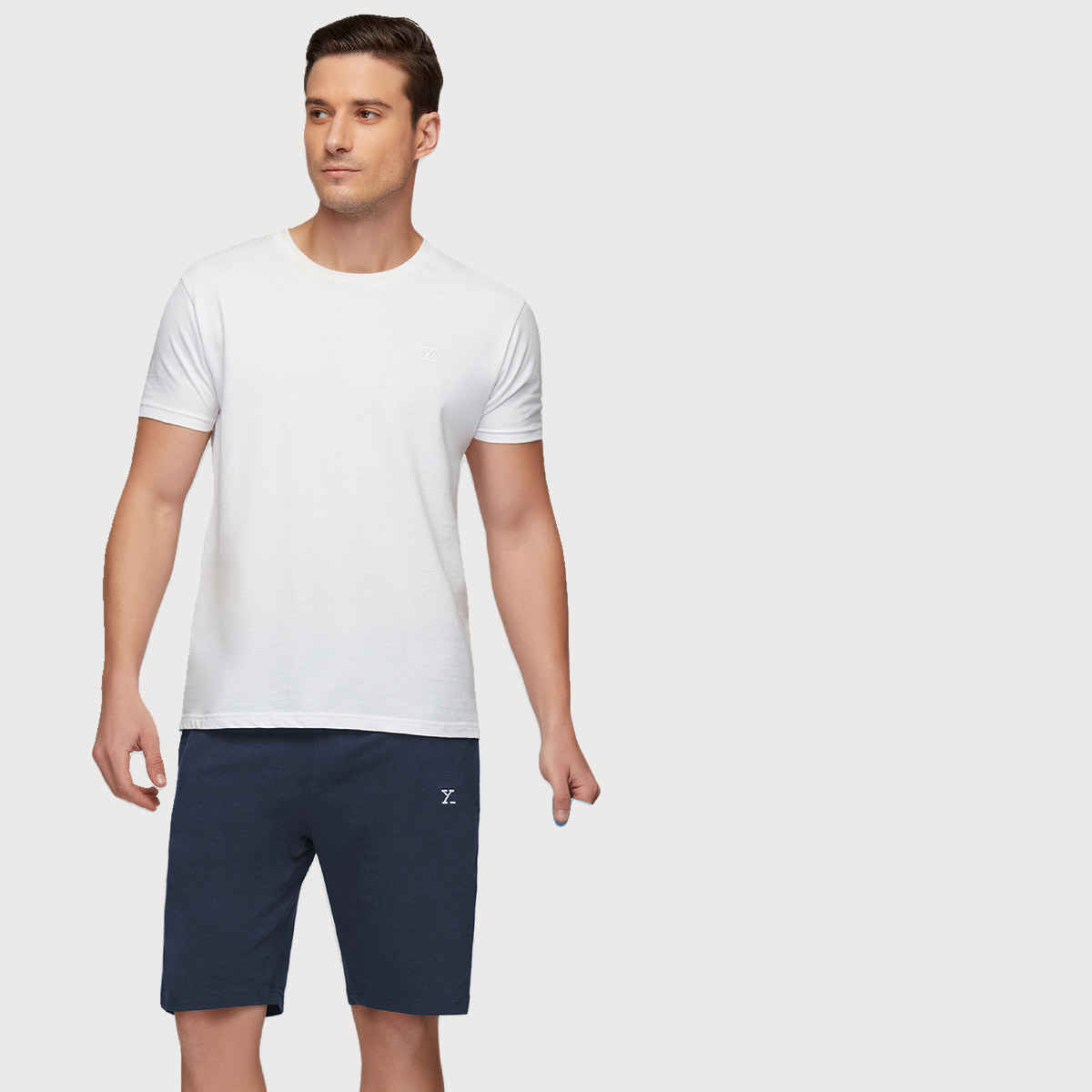 XYXX Ace Cotton Modal solid Shorts | 2 Side Pocket with zip | Dress Blue- M