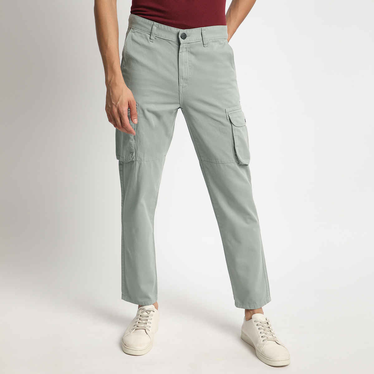 IVOC Men's Regular Fit Cargo Trousers | Grey - 32