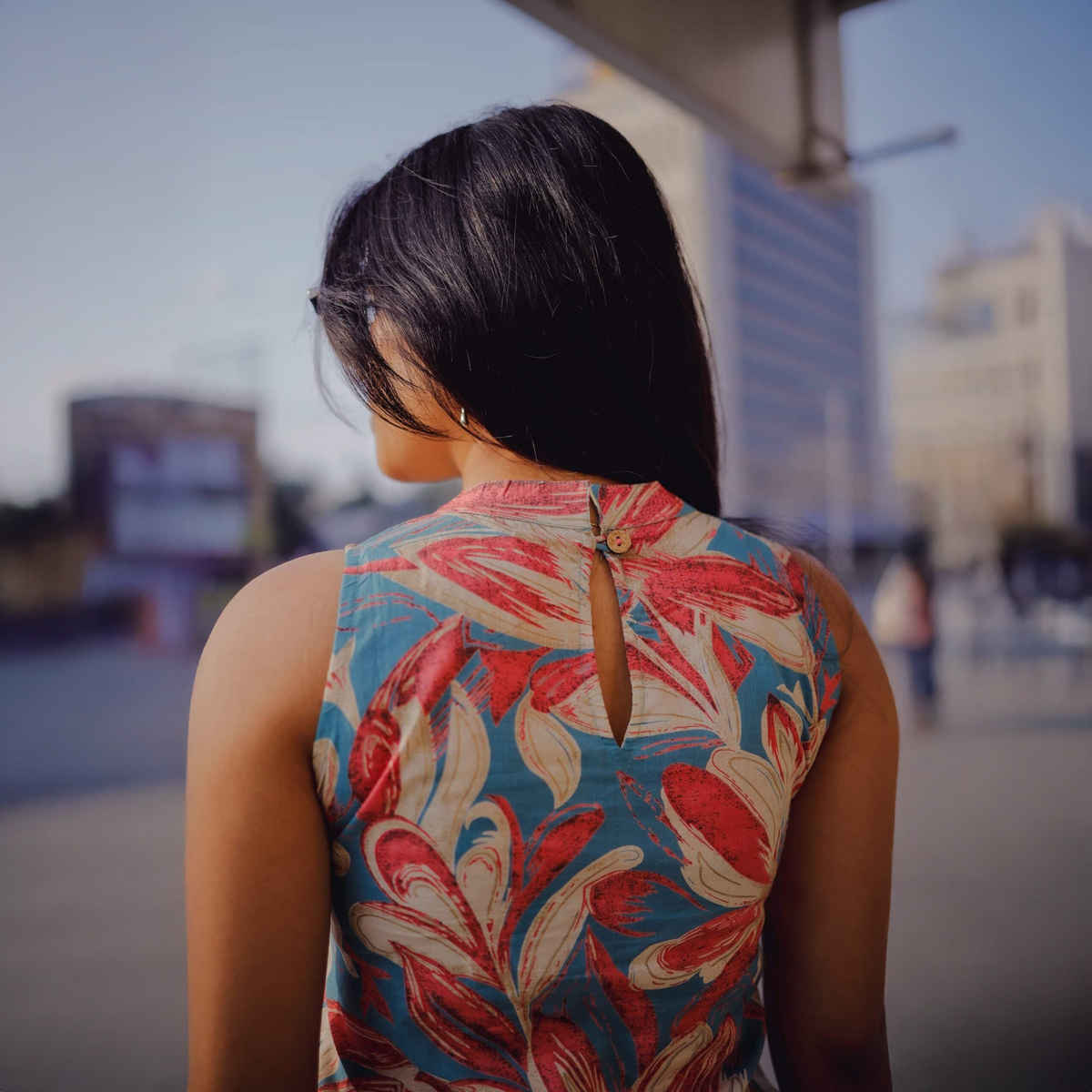 GoSriKi Women's Rayon Blend Straight Printed Kurta with Pant | Blue - S