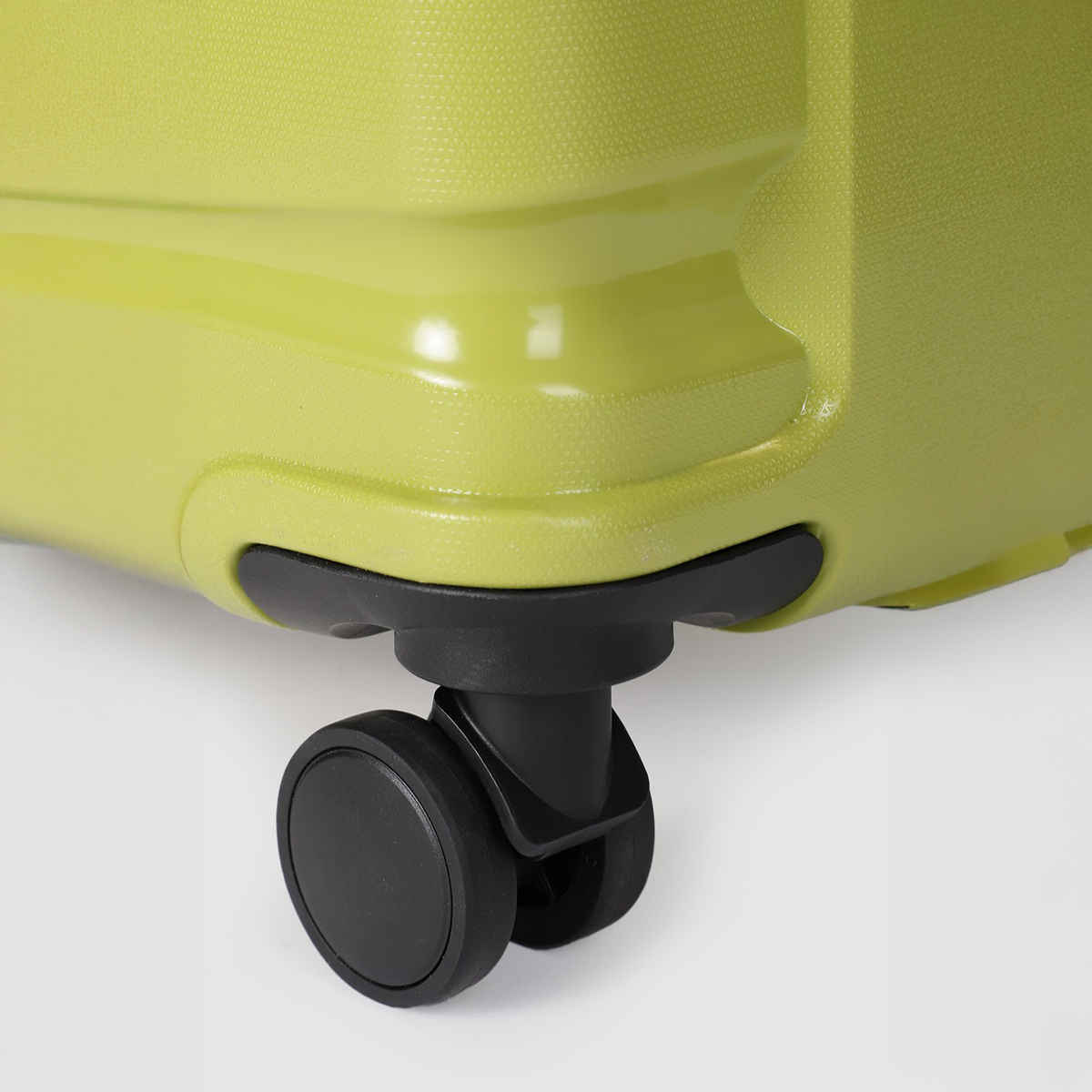 Teakwood Leather 360 Degree Rotation Hard Trolley Bag | Lime Green - Medium