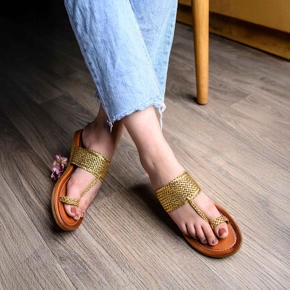 Shoetopia Women Golden Flats | UK 6