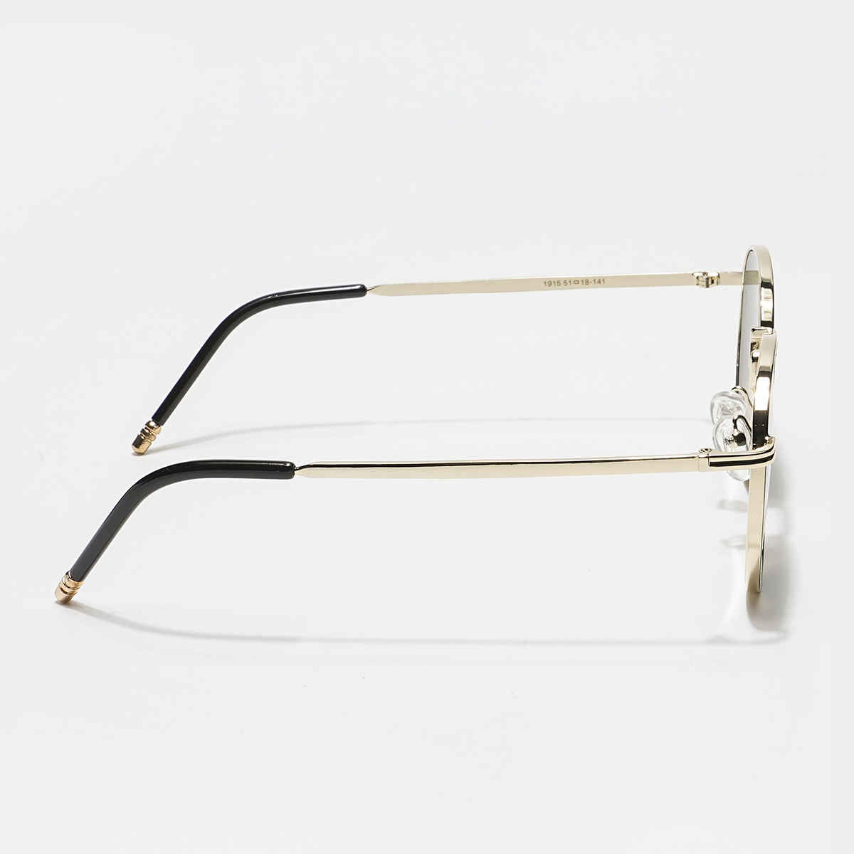 Voyage Unisex Geometric Metal Round Sunglasses | Green and Gold - M