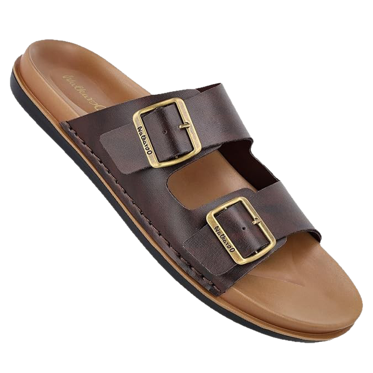 Walkaroo Men's Daily Wear Comfort Sandals - WE1337 Brown UK7