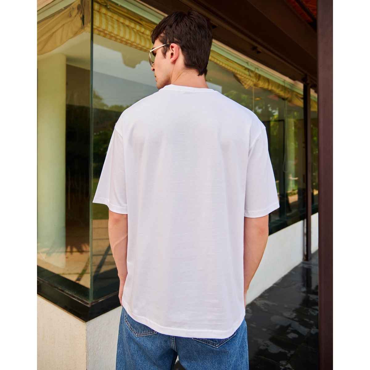Bewakoof DC Merchandise Men's Vengeance Typography Oversized T-shirt | White - S
