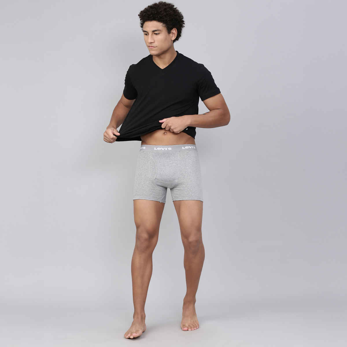 Levi's 001 Men's Classic Boxer Brief | Contoured Double Pouch | Lt. Grey Mel | M