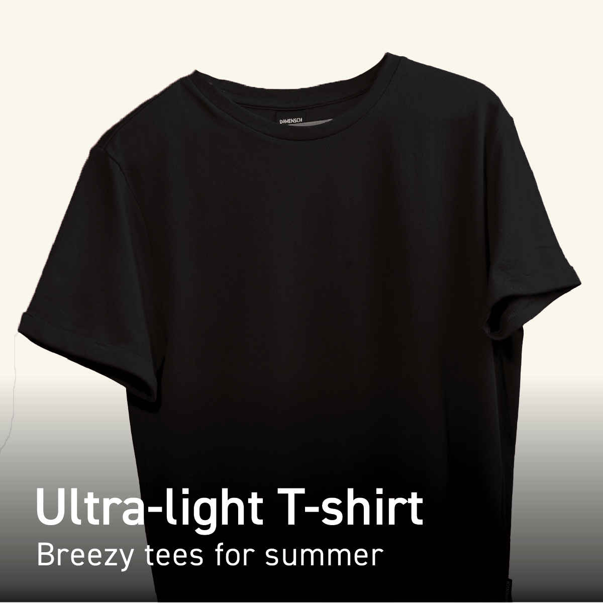 DaMENSCH Men's Lightweight Cotton T - Shirt | Black - M
