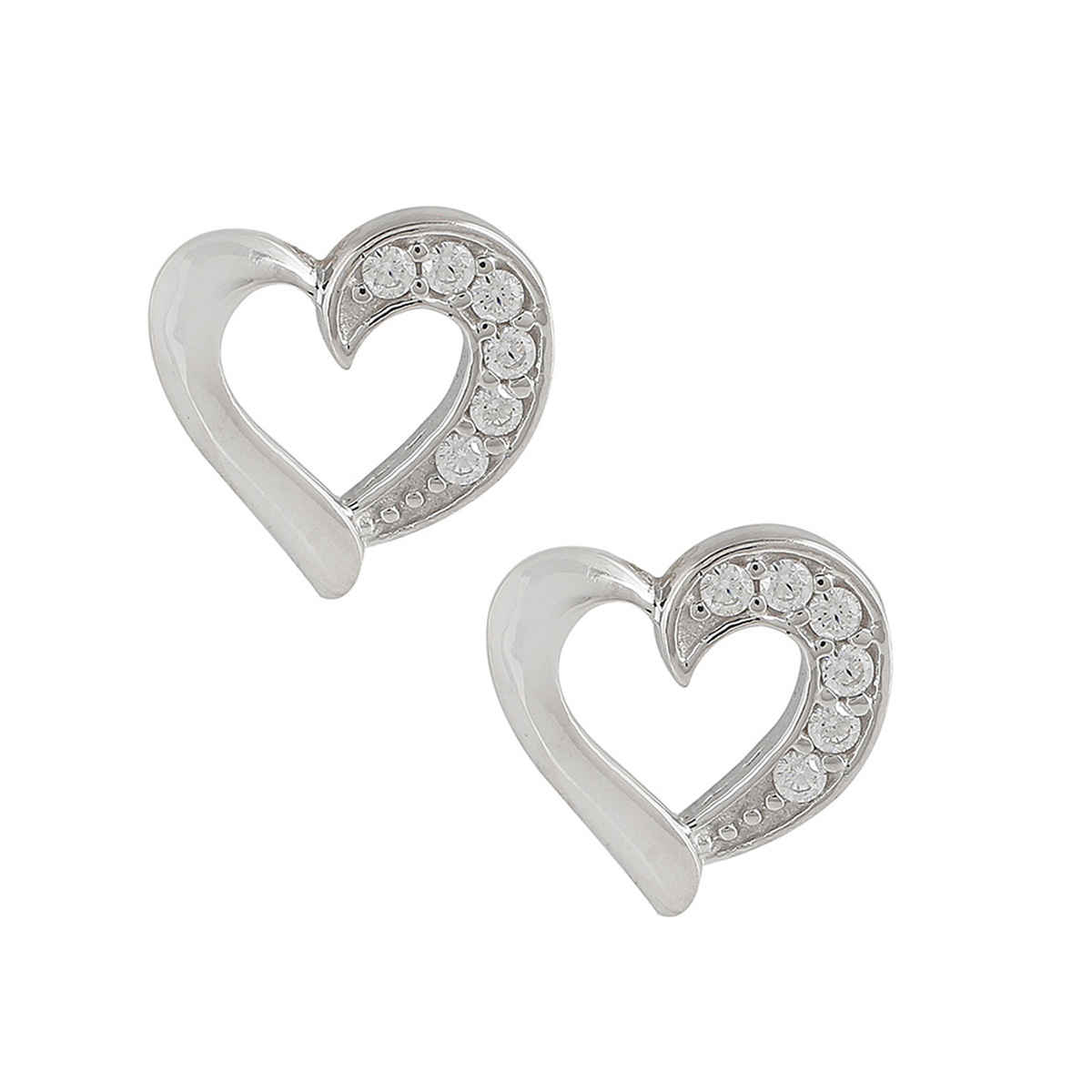 Voylla 925 Sterling Silver Heart Shaped Earring