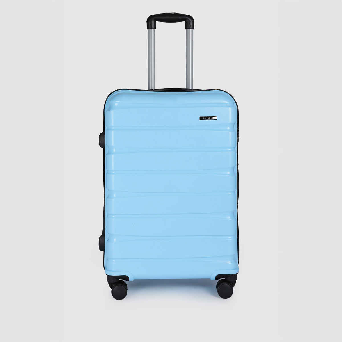Teakwood Leather 360 Degree Rotation Hard Trolley Bag | Blue - Medium