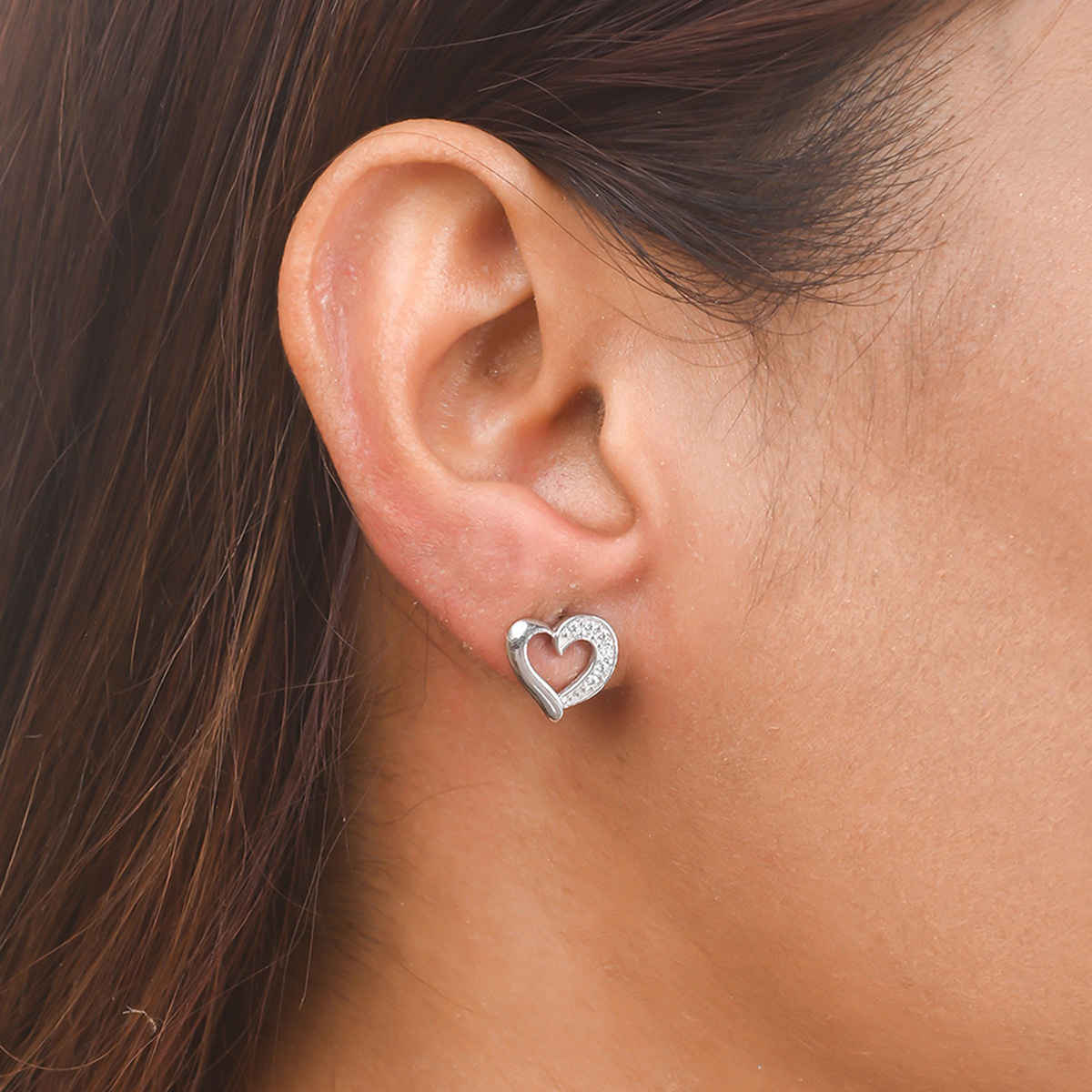 Voylla 925 Sterling Silver Heart Shaped Earring