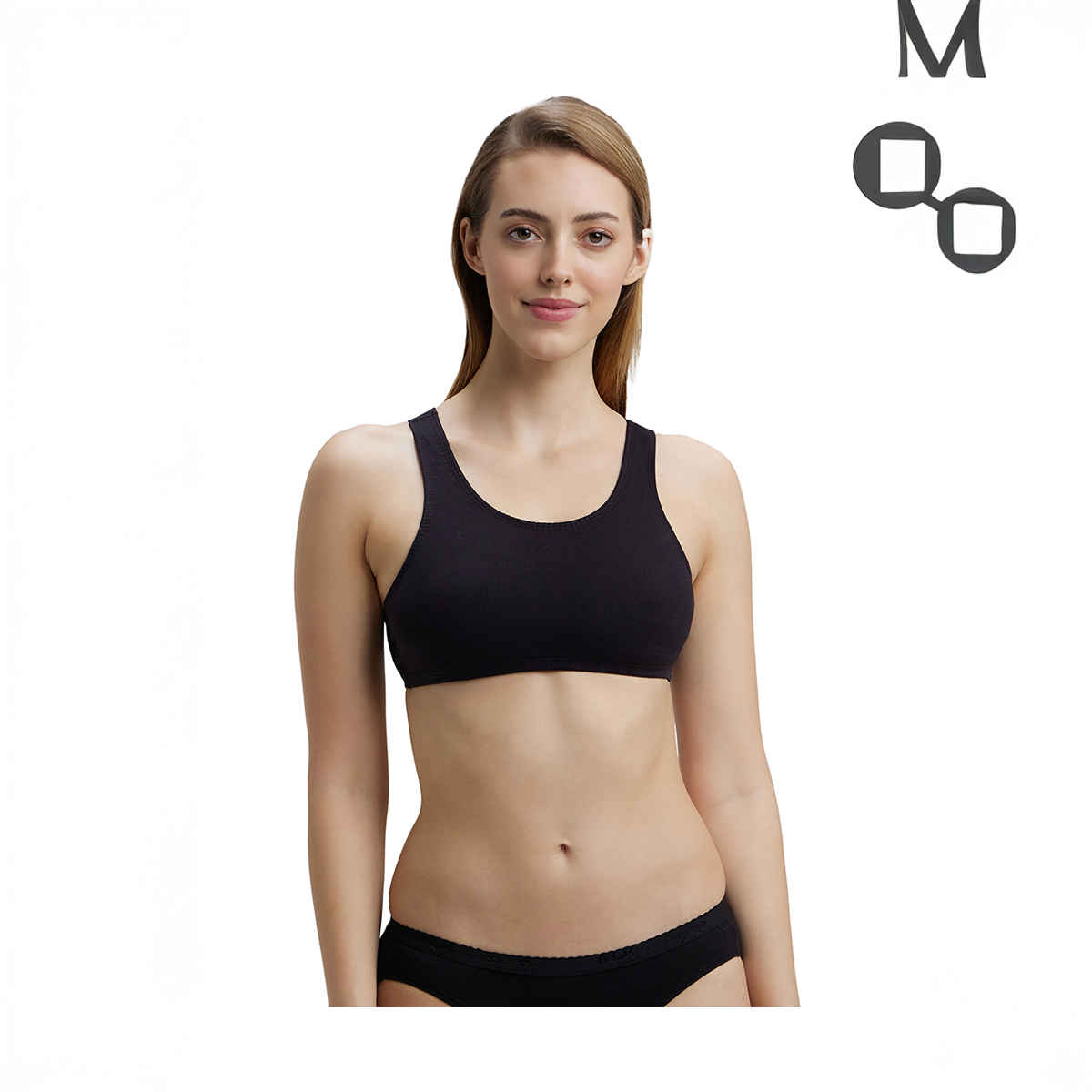 Jockey 1582 Women's Super Combed Cotton Elastane Stretch Slip On Crop Top | Black | L