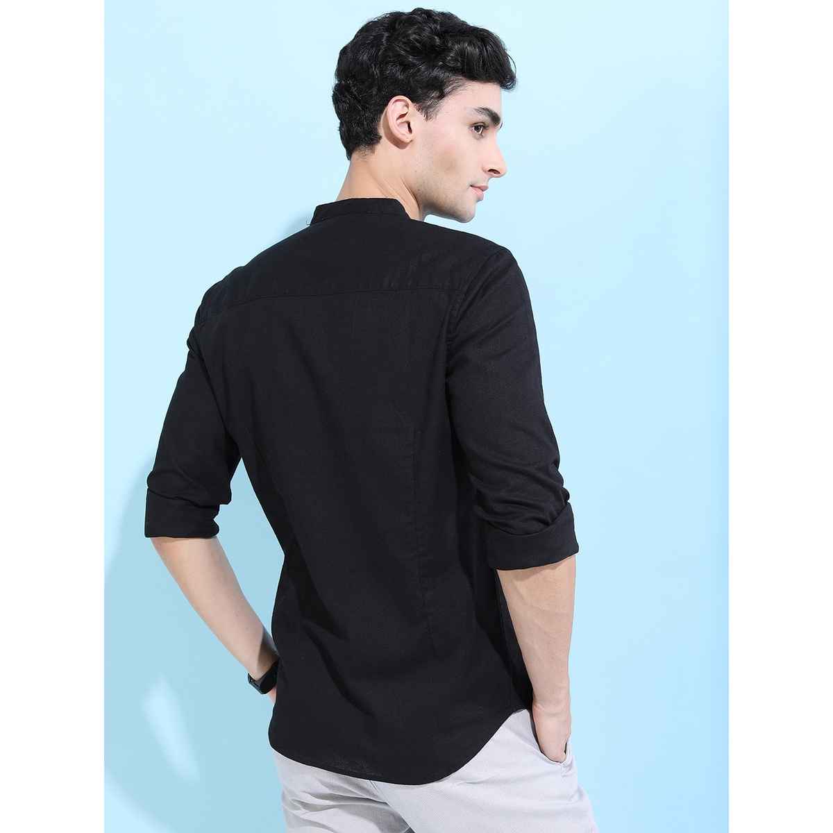 Ketch Men Slim Fit Casual Shirt | Black | L