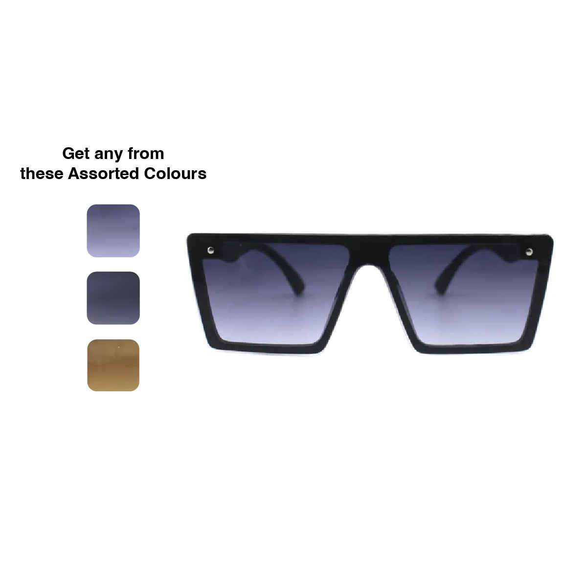 Se7en Unisex Geometric Plastic Sunglasses | Black - Free Size