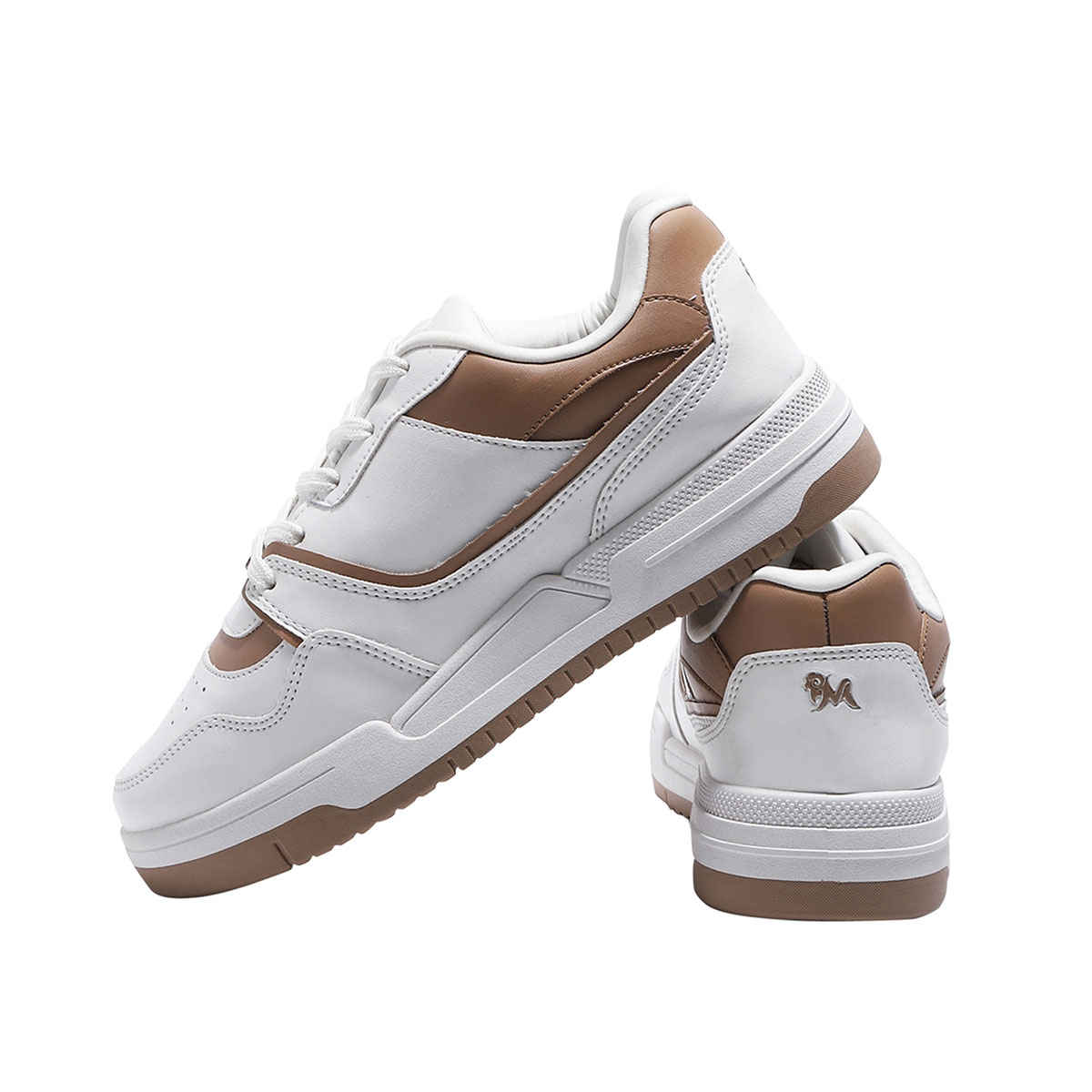 Neeman's Men's The SneakPops Sneakers | NM-TSP-WHTN | White and Tan - UK 10