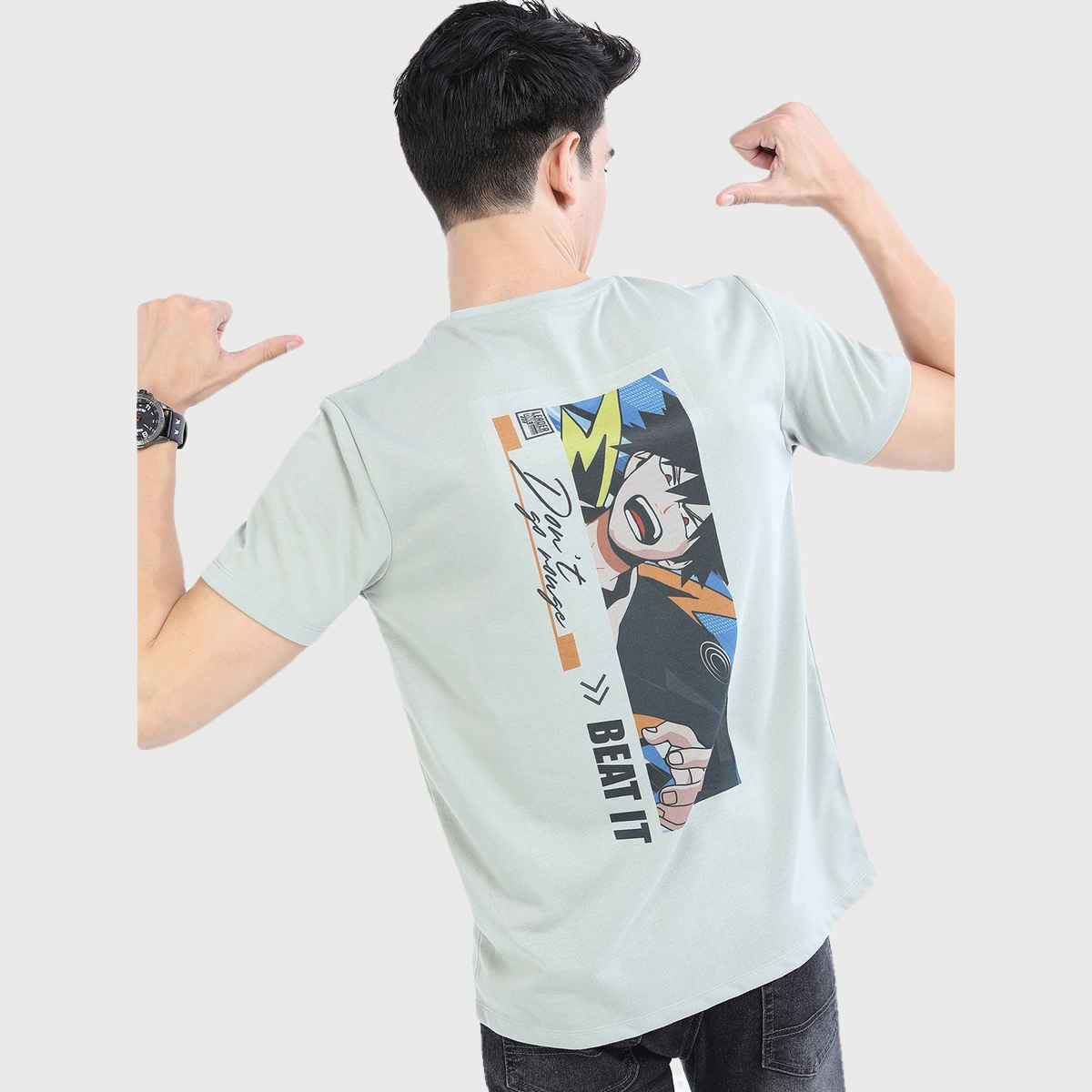 Ketch Men Printed Men Round Neck Multicolor T-Shirt | Green | M