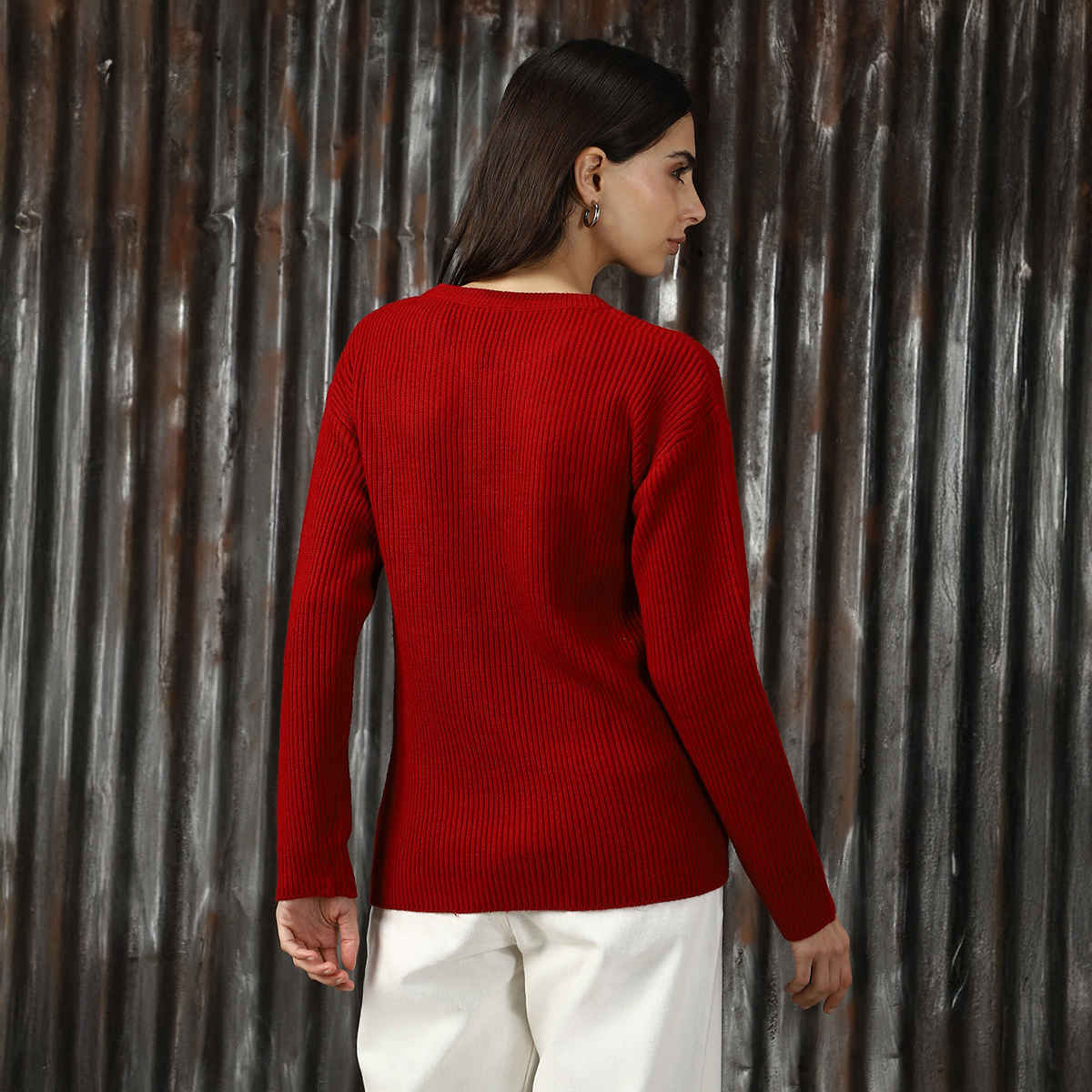 High Star Women's Relaxed Fit Pullover | Red - S