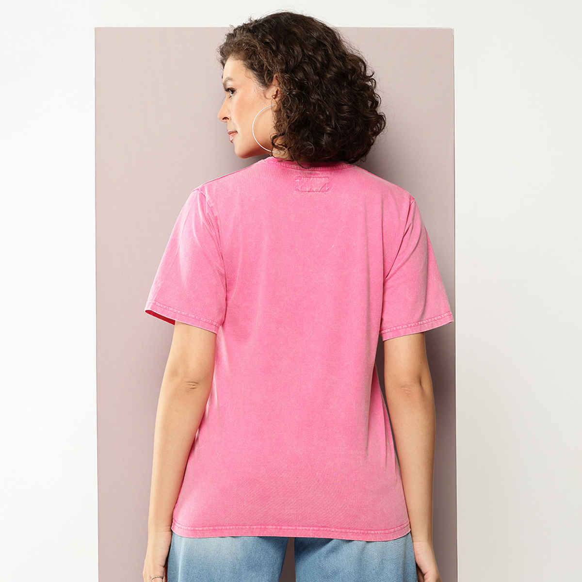 Dillinger Women's Oversized Printed Crew Neck T-shirt | Fuchsia - L