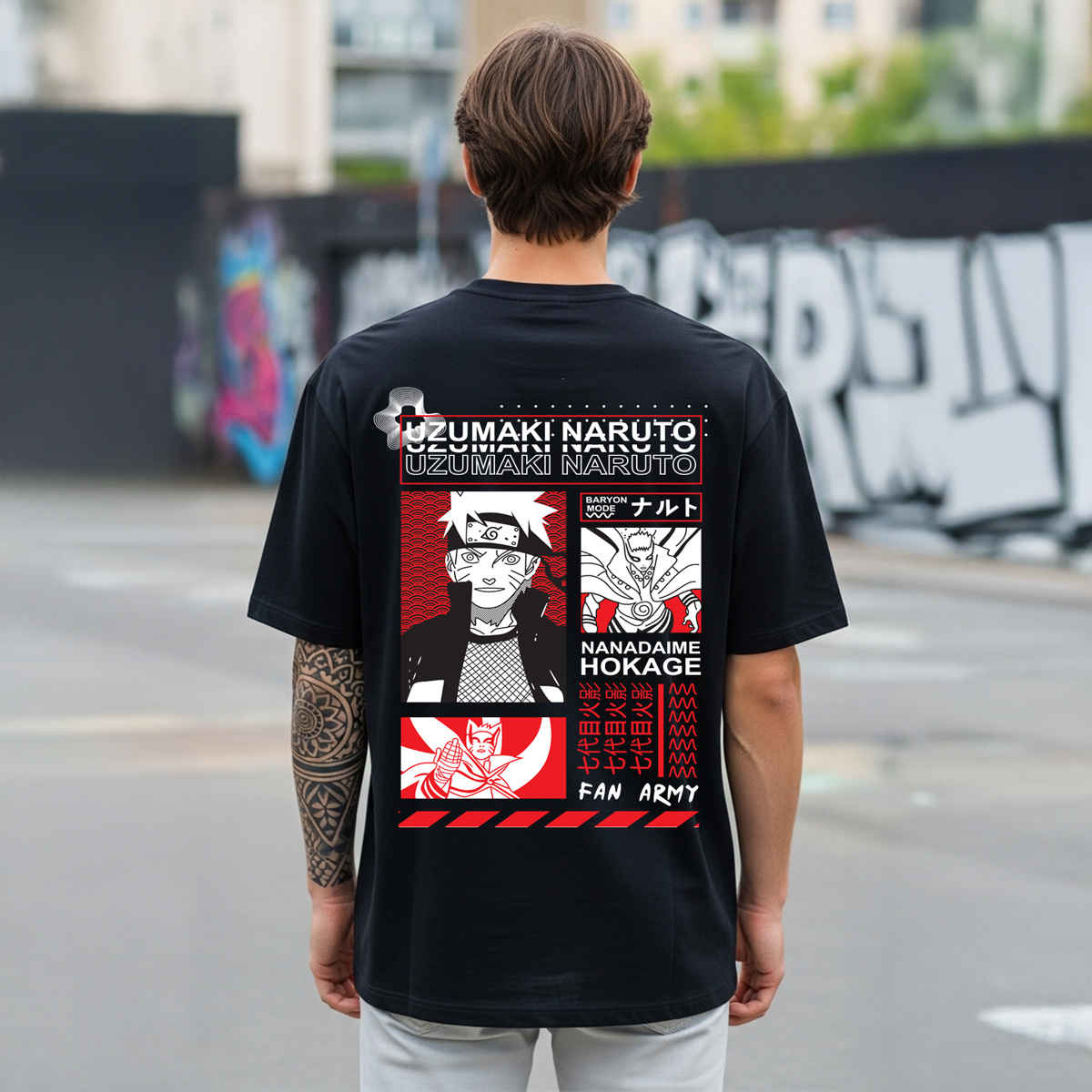 BENNY BROOKS Men's Round Neck half sleeve Oversized T-shirt |AA(ARN)BLACK151 | Black - M