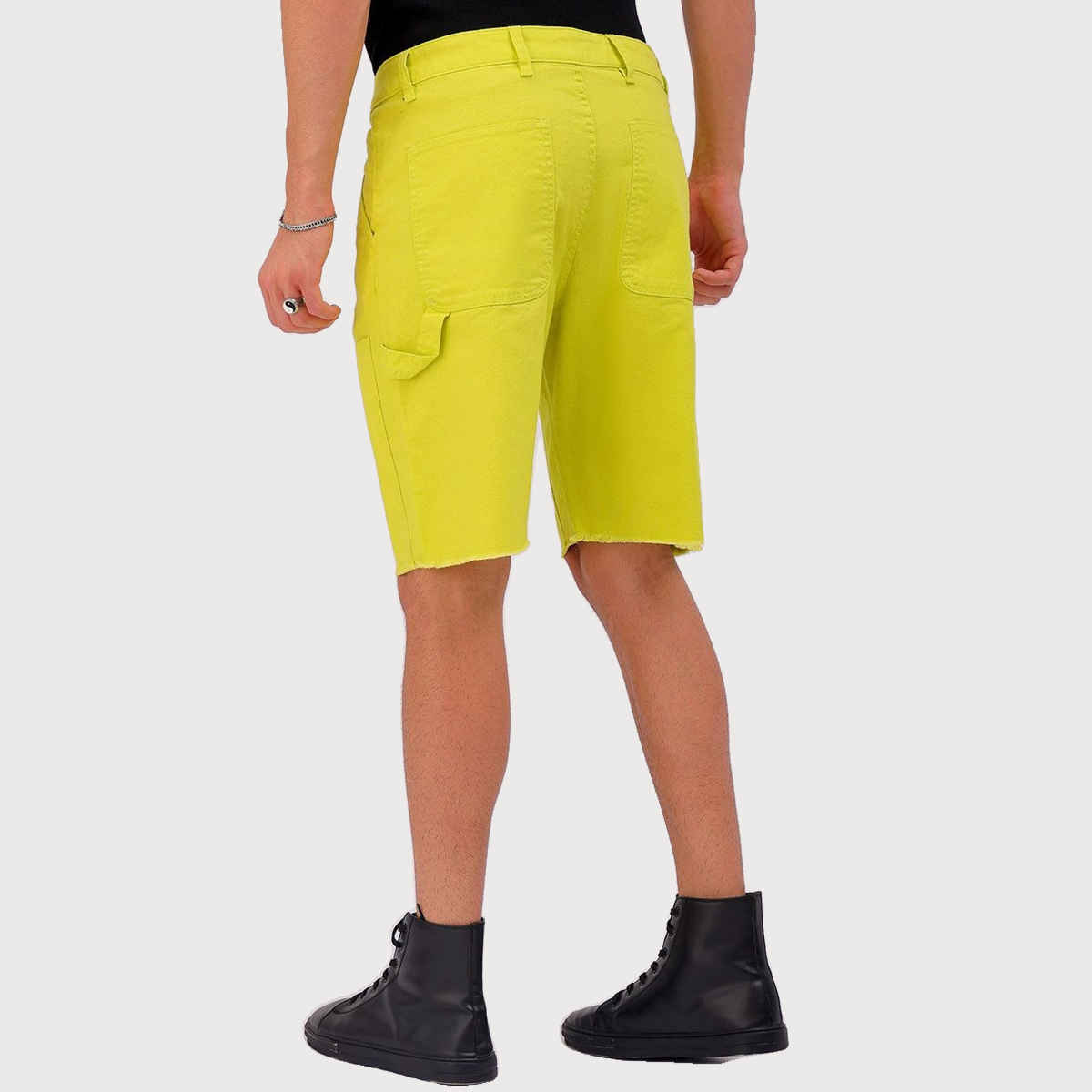 The Indian Garage Co Men Street Relaxed Cyber Lime Solid Shorts - 30 | 1223-Oxcrpsho-05