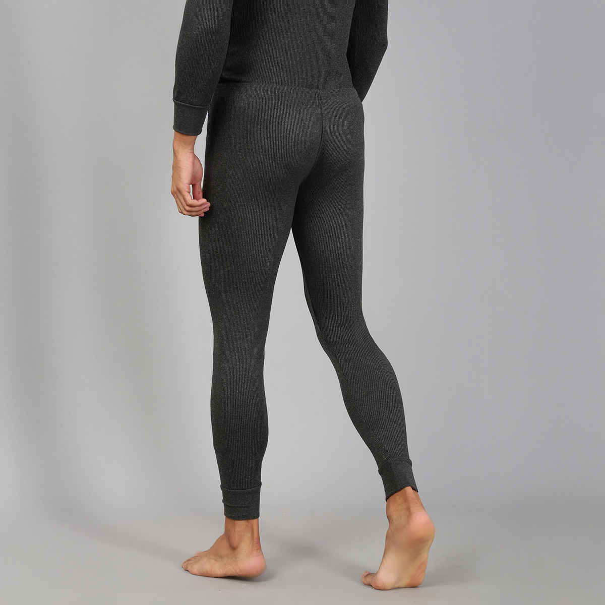 Lux Cozi Men's Heatek Thermal Comfort, Stretchable & Super Warm Trouser | Black Melange-95