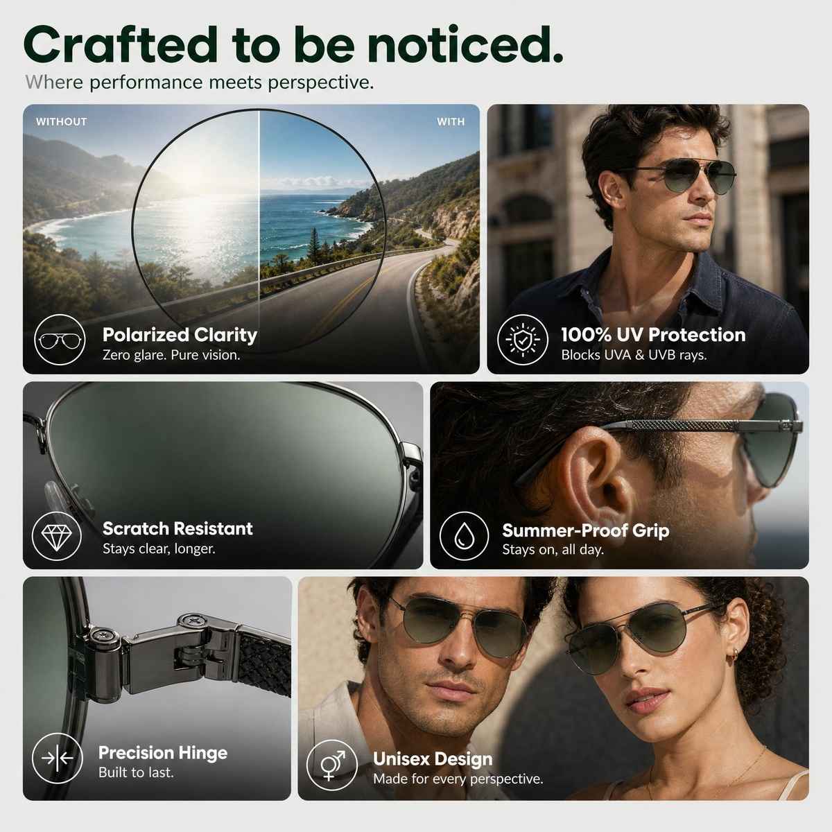 John Jacobs By Lenskart Unisex Metal Sunglasses | Gunmetal Green - Extra Wide