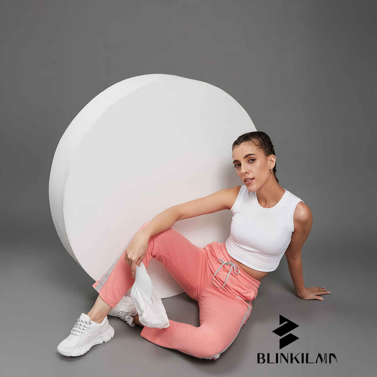 Blinkin Women's Cotton Striped Pyjamas & Track Pants with Side Pockets | Pink - 2XL