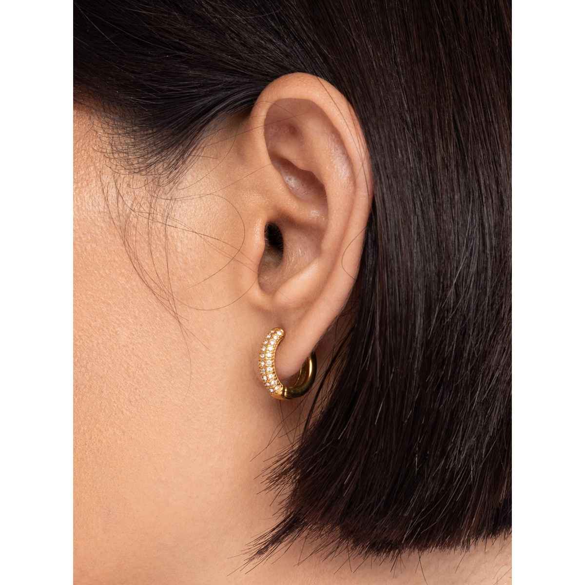 Palmonas Diamond Huggie Hoop Earrings For Womens | Waterproof And Anti-Tarnish