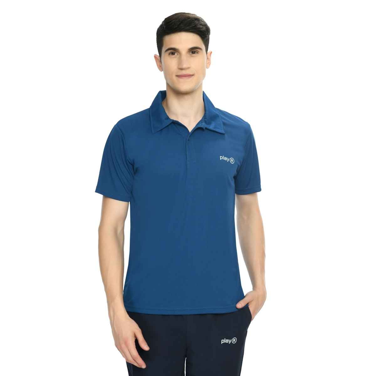 Playr Men's Adult Lifestyle Base Polo 100% Polyester for All Season | Teal | L