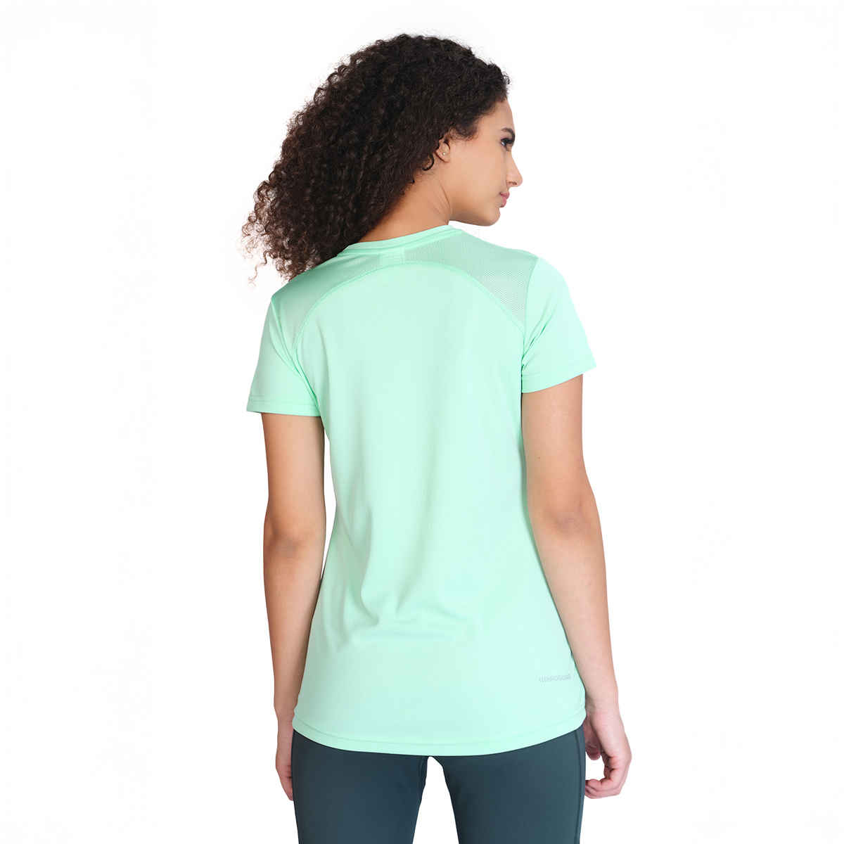 Technosport Women Solid Slim Fit Round Neck Sports T-shirt with Techno CooL Mint Green L