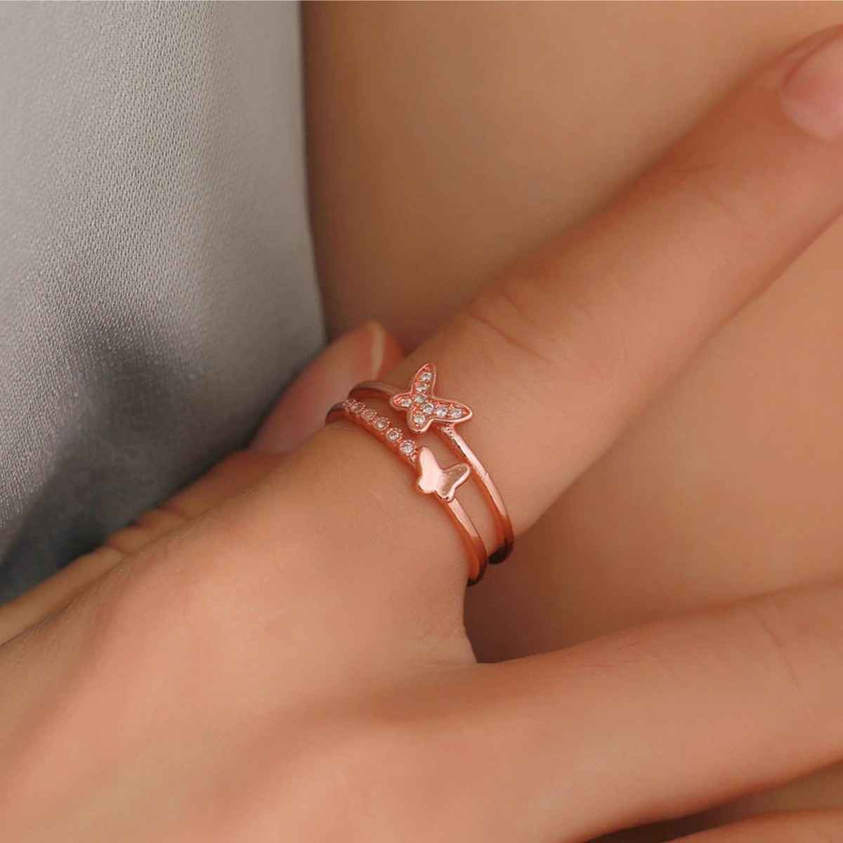 Fashion Frill Women's Combo Rings Silver Onesize