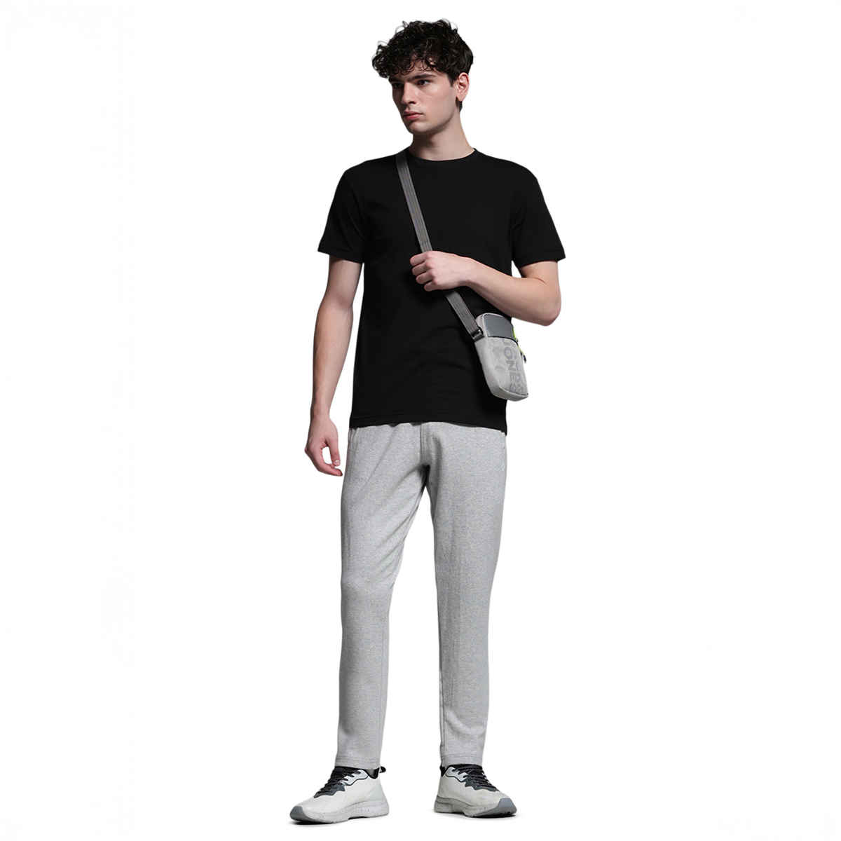 JACK & JONES Men's Regular fit Track Pant | Melange Grey - XL