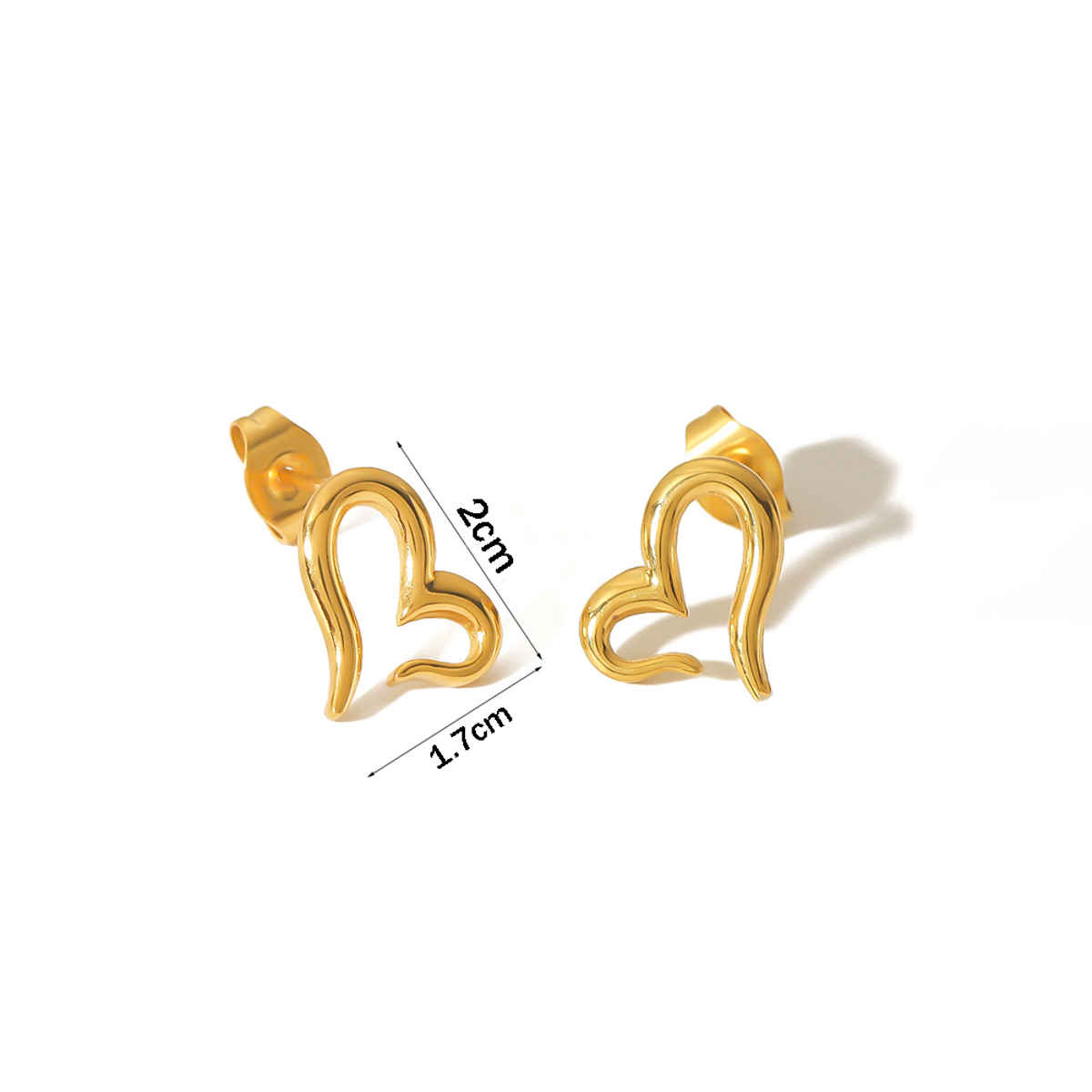 LabelShe Gold Plated Stainless Steel Heart Themed Stud Earrings | LS-ERG-57097