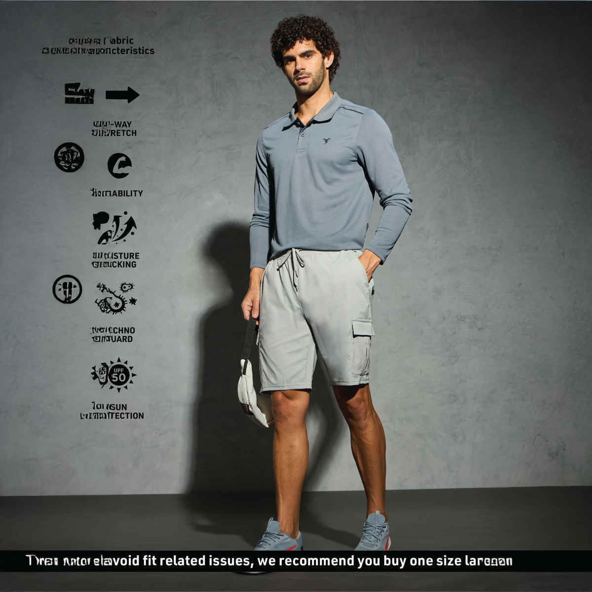 Technosport Men Poly Solid Slim Fit Sports Shorts with TS FLEXI | Ash | M