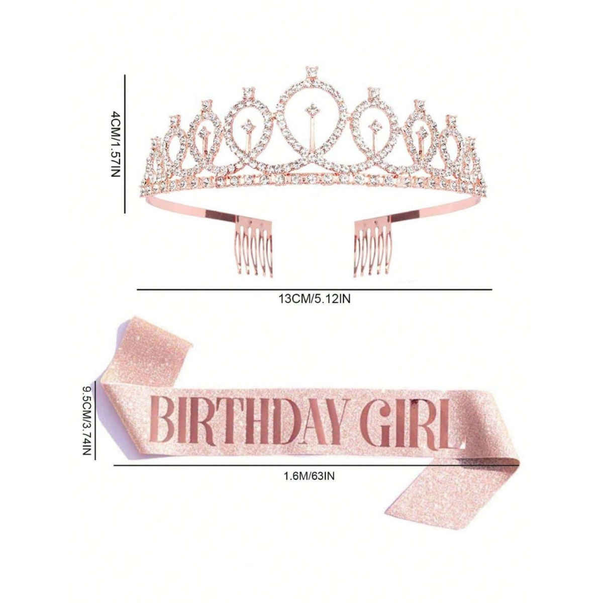 Youbella Stylish Birthday Sash & Crown - Pack Of 2 Pcs Birthday Gifts For Best Friend(Ybhair - 41724)
