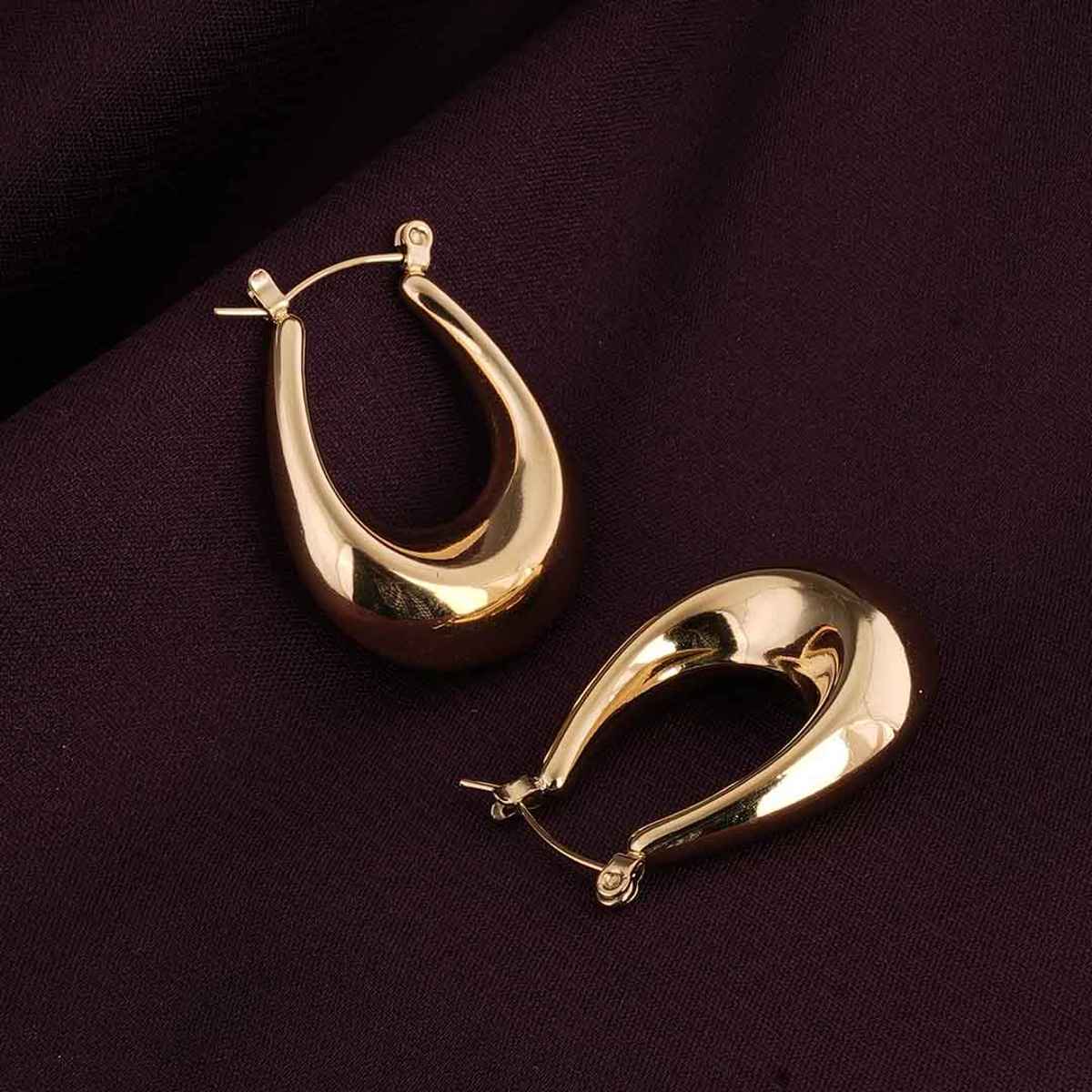 Palmonas U-Shaped Chunky Earrings For Womens | Waterproof And Anti-Tarnish