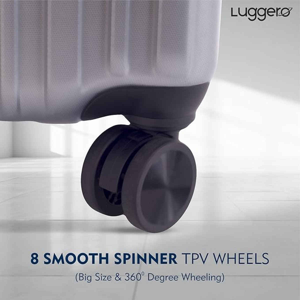 Luggero Classic Trolley Bag | Silver - M