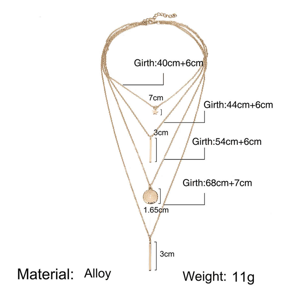 Jewels Galaxy Gold Plated Layered Necklace Set Of 2